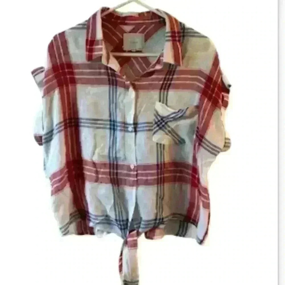 Rails Amelie plaid linen blend top - Picture 3 of 6